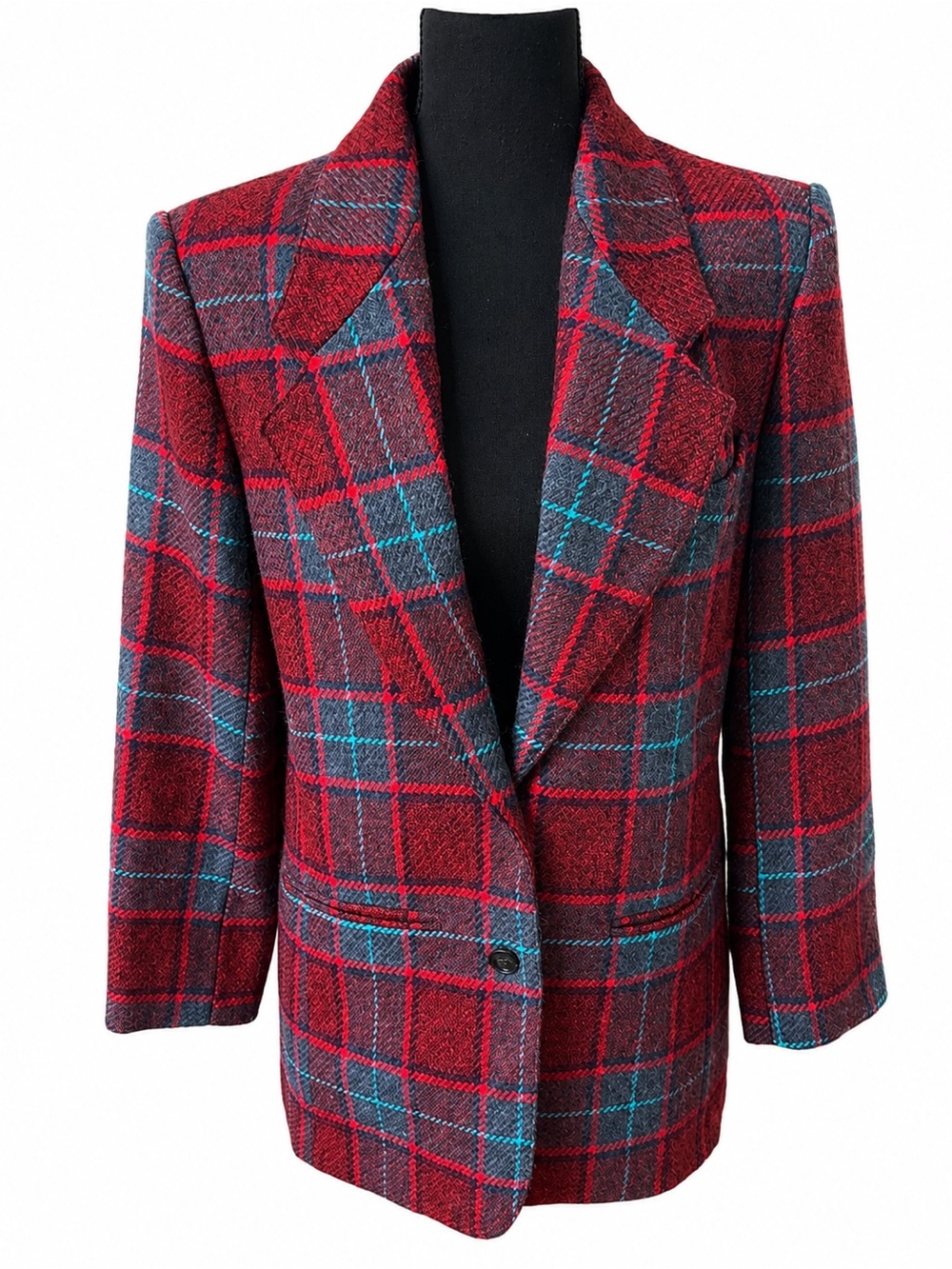 Rodier Paris Wool Plaid Blazer Made in France NWT